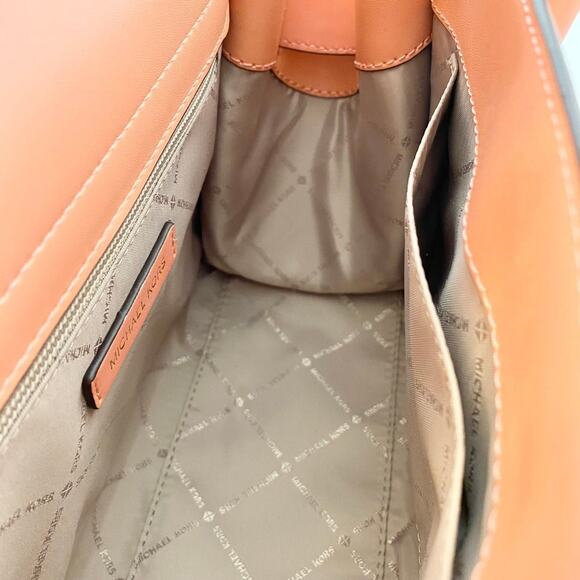 Michael Kors Purse Carmen Medium Flap Satchel shoulder bag sherbert new - Picture 8 of 10